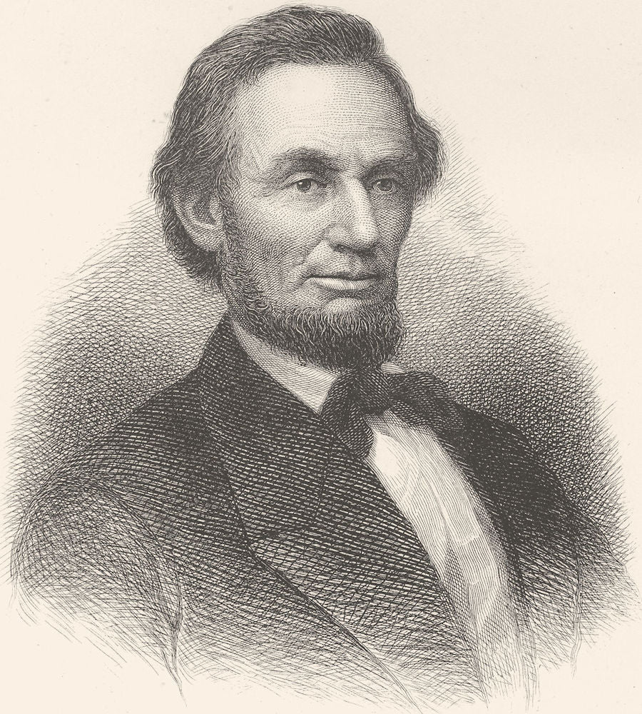 USA. Abraham Lincoln c1880 old antique vintage print picture